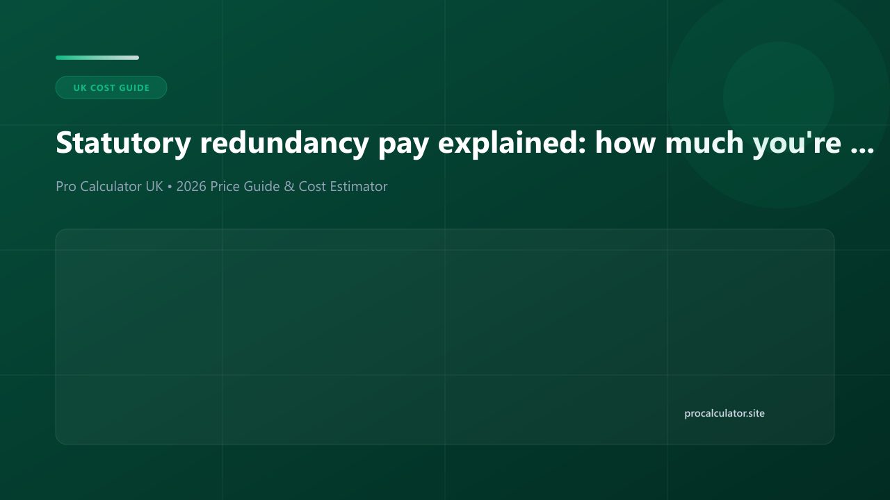 Statutory redundancy pay explained: how much you're owed cost guide and calculator reference UK (2026)