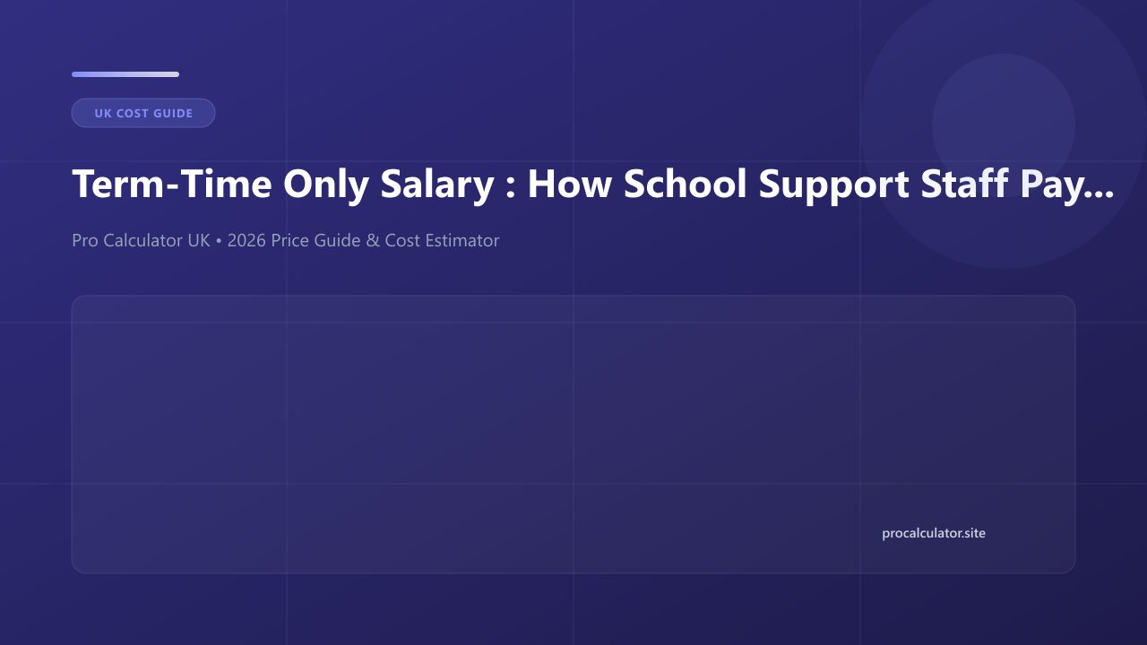 Illustration explaining Term-Time Only Salary calculation and pro-rata pay for school support staff in the UK